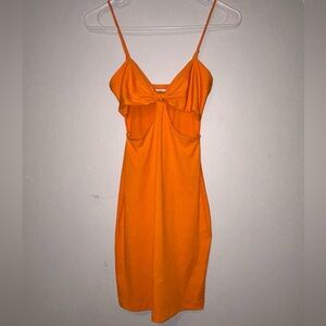 Princess Polly Bright Orange Bow Top Cutout Mini Dress
